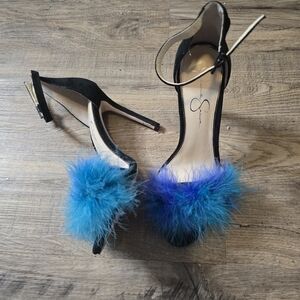 Elegant Jessica Simpson Feathered Heels